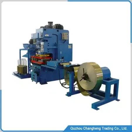 Fin press machine of heat exchanger